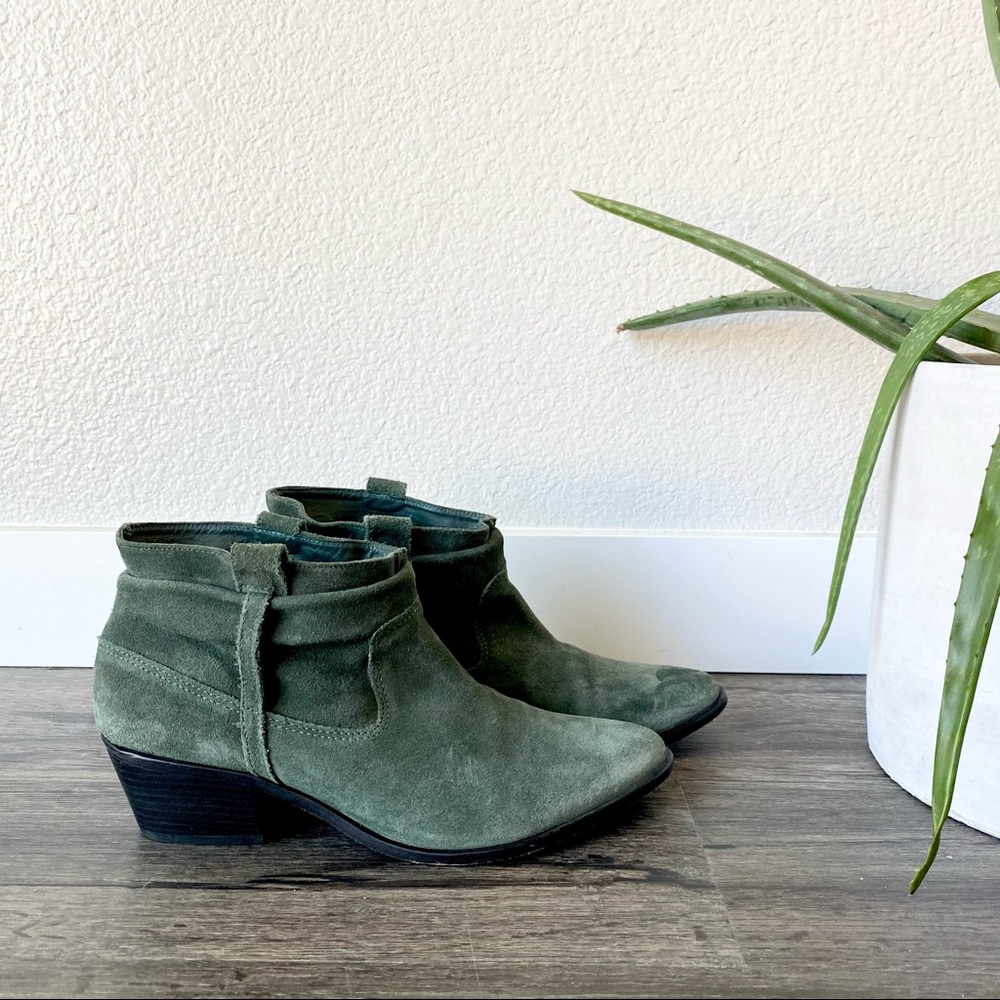 JOIE Ajax Green Suede Ankle Boot